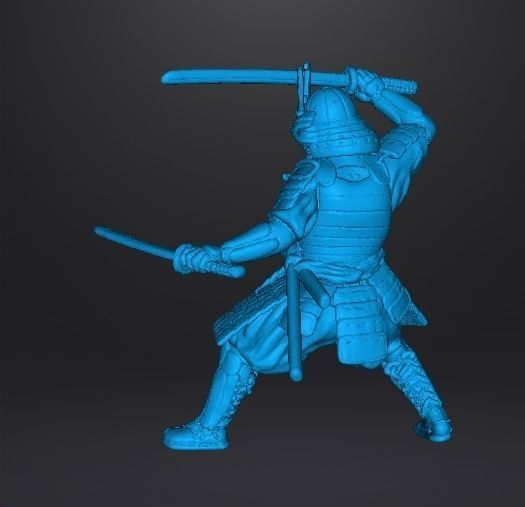 SAMURAI DUAL KATANA MINIATURE MODEL FOR FANTASY GAMES DND RPG 3D print model_9