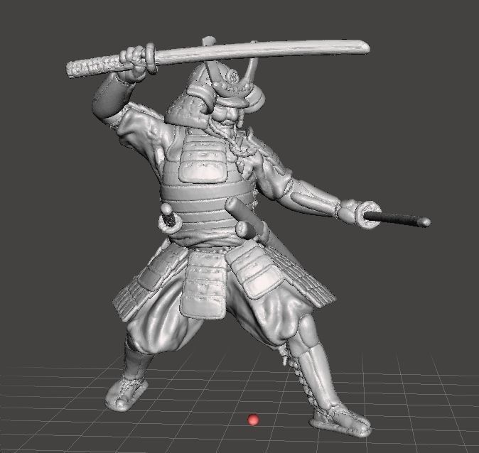 SAMURAI DUAL KATANA MINIATURE MODEL FOR FANTASY GAMES DND RPG 3D print model_6