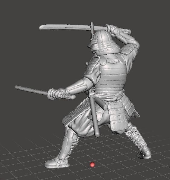 SAMURAI DUAL KATANA MINIATURE MODEL FOR FANTASY GAMES DND RPG 3D print model_2