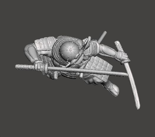 SAMURAI DUAL KATANA MINIATURE MODEL FOR FANTASY GAMES DND RPG 3D print model_4