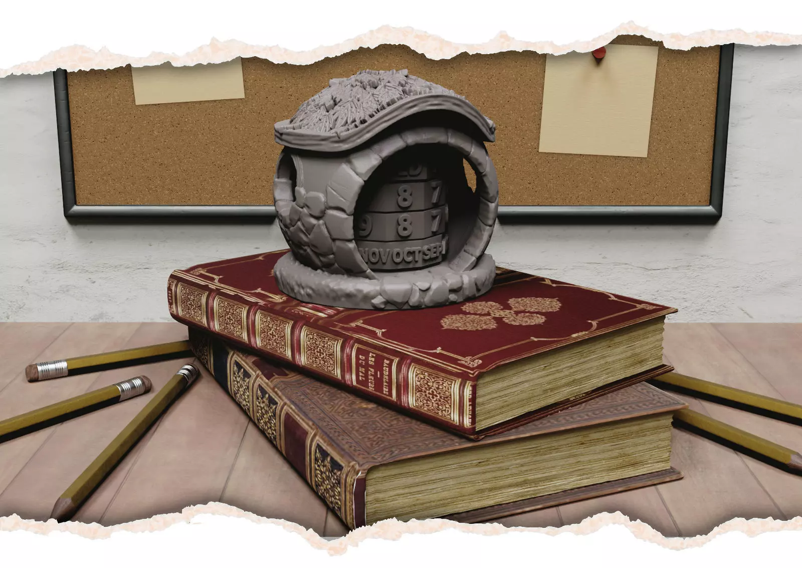 Hobbit house calendar 3D print model_0