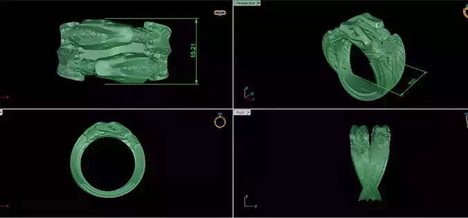 Ring snake serpent scales 3D