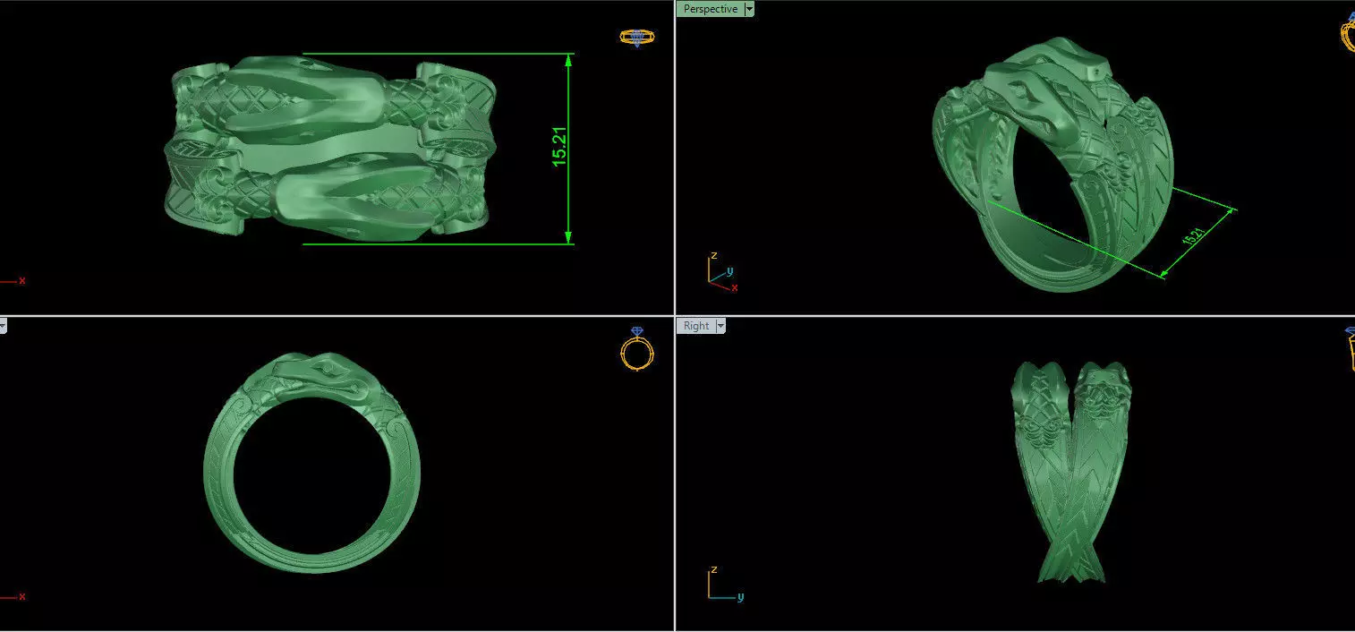 Ring snake serpent scales 3D 3D print model_0