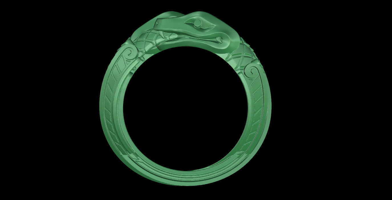 Ring snake serpent scales 3D 3D print model_1