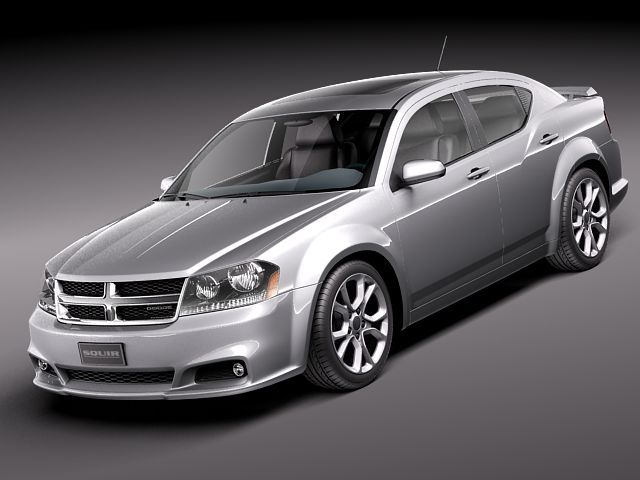 dodge avenger rt 2012 3d model max obj 3ds fbx c4d