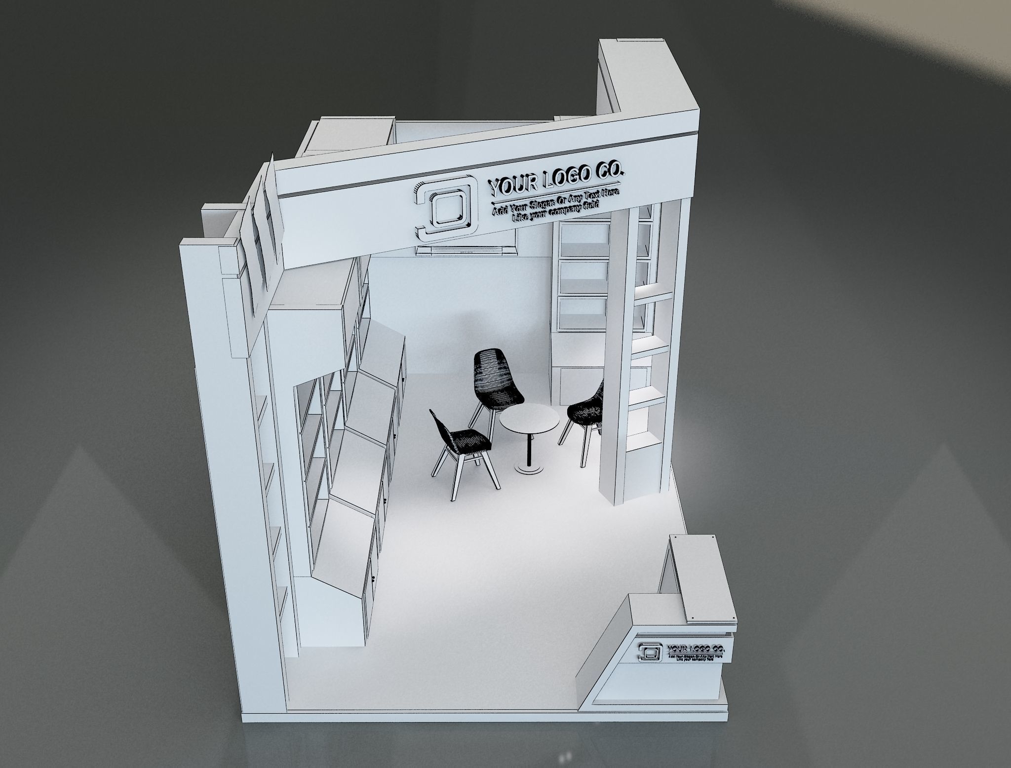 Booth Exhibition Stand a622b 3D model_15