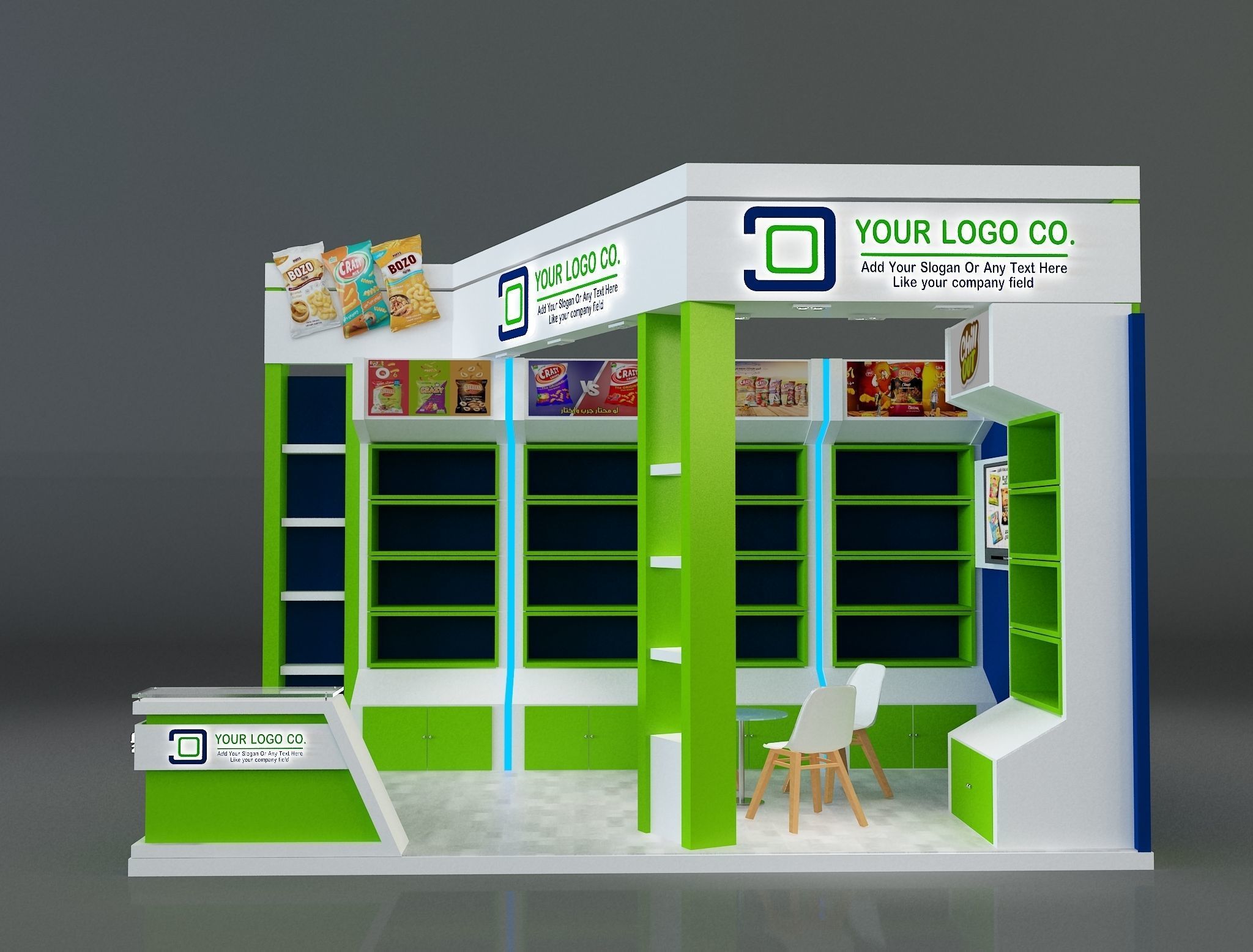 Booth Exhibition Stand a622b 3D model_4