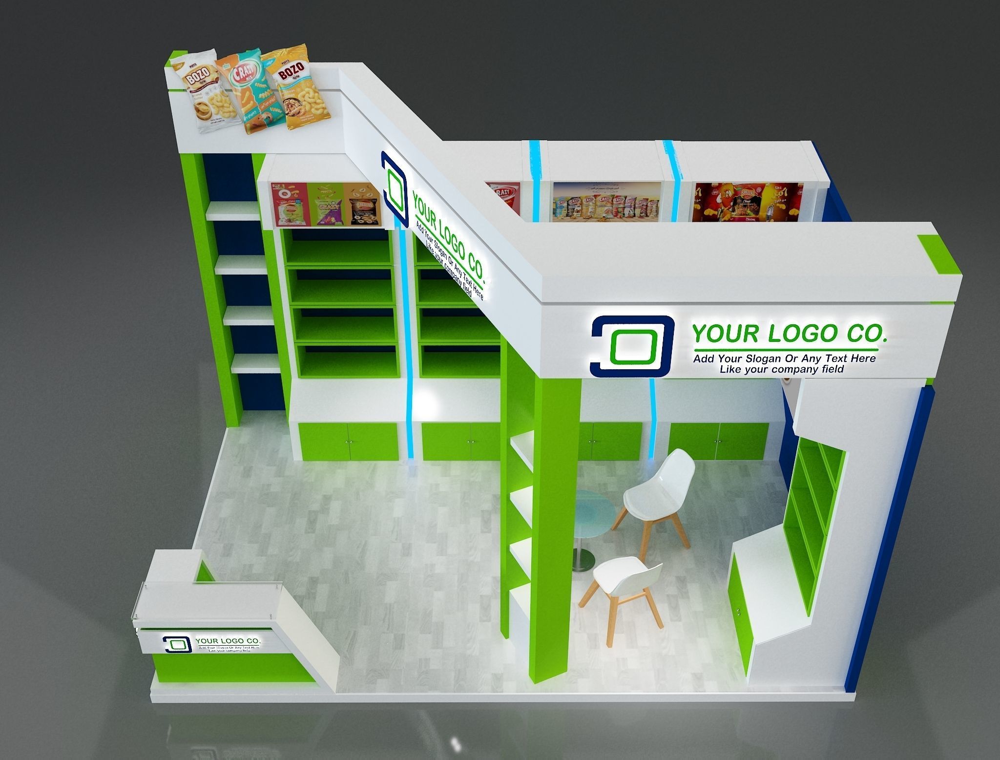 Booth Exhibition Stand a622b 3D model_6