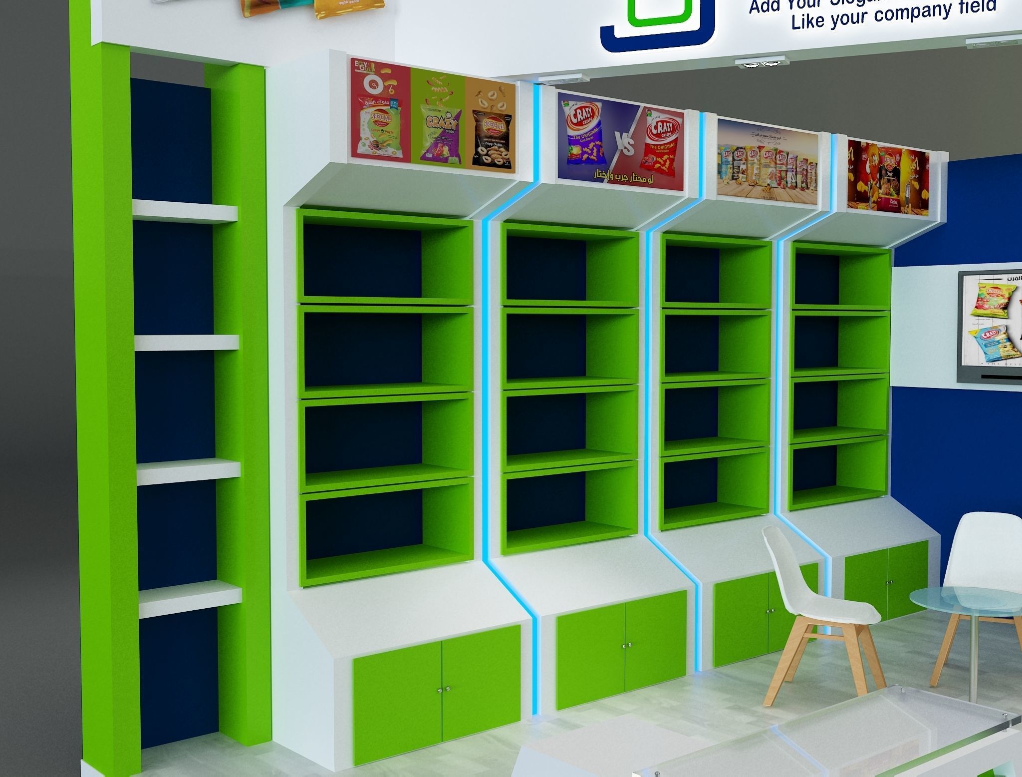 Booth Exhibition Stand a622b 3D model_10