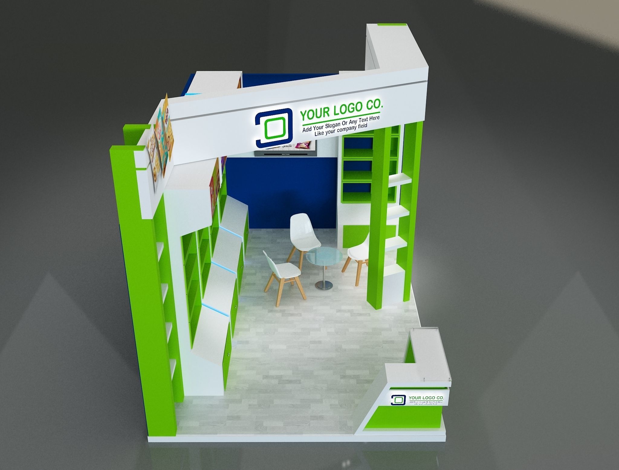 Booth Exhibition Stand a622b 3D model_14