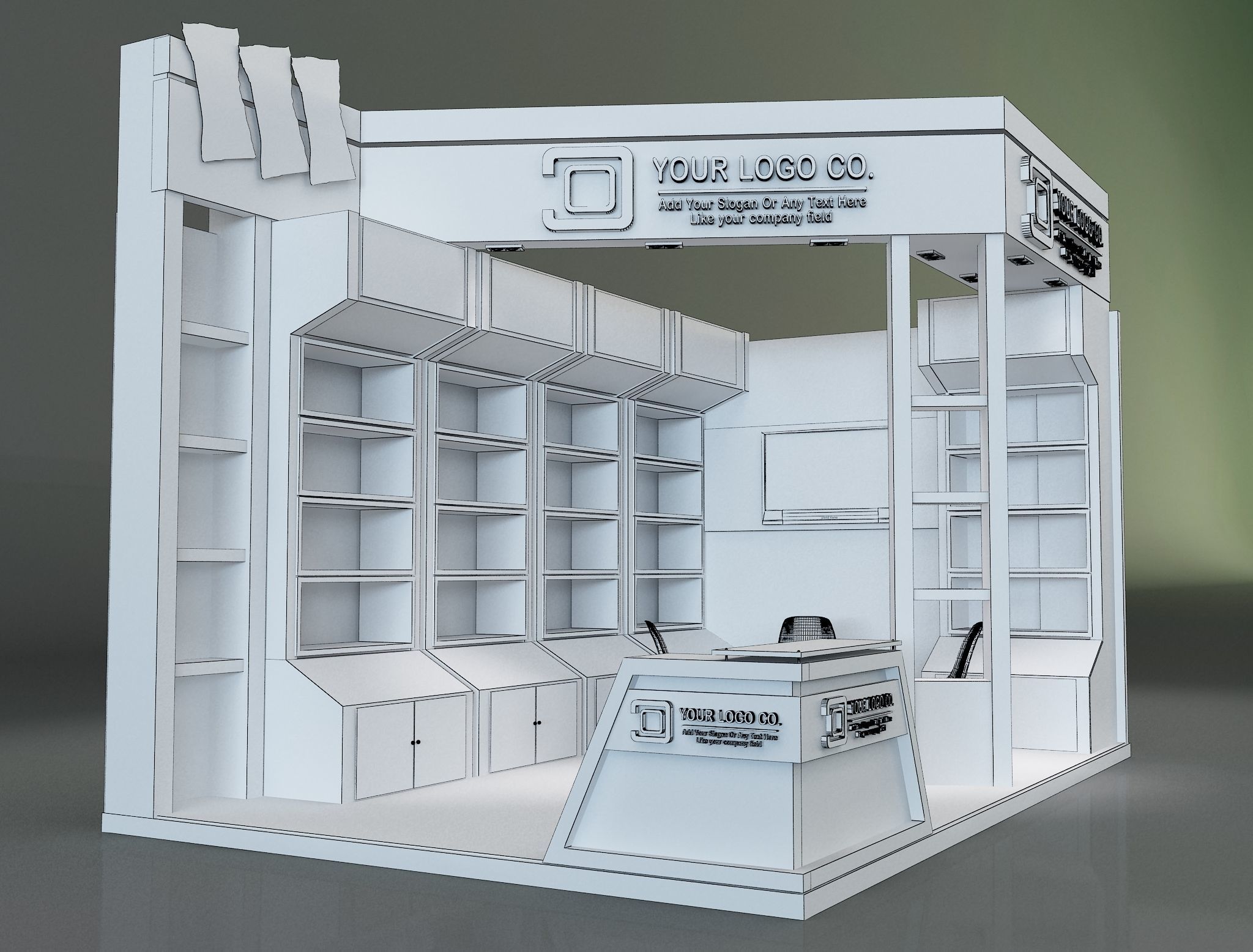 Booth Exhibition Stand a622b 3D model_3