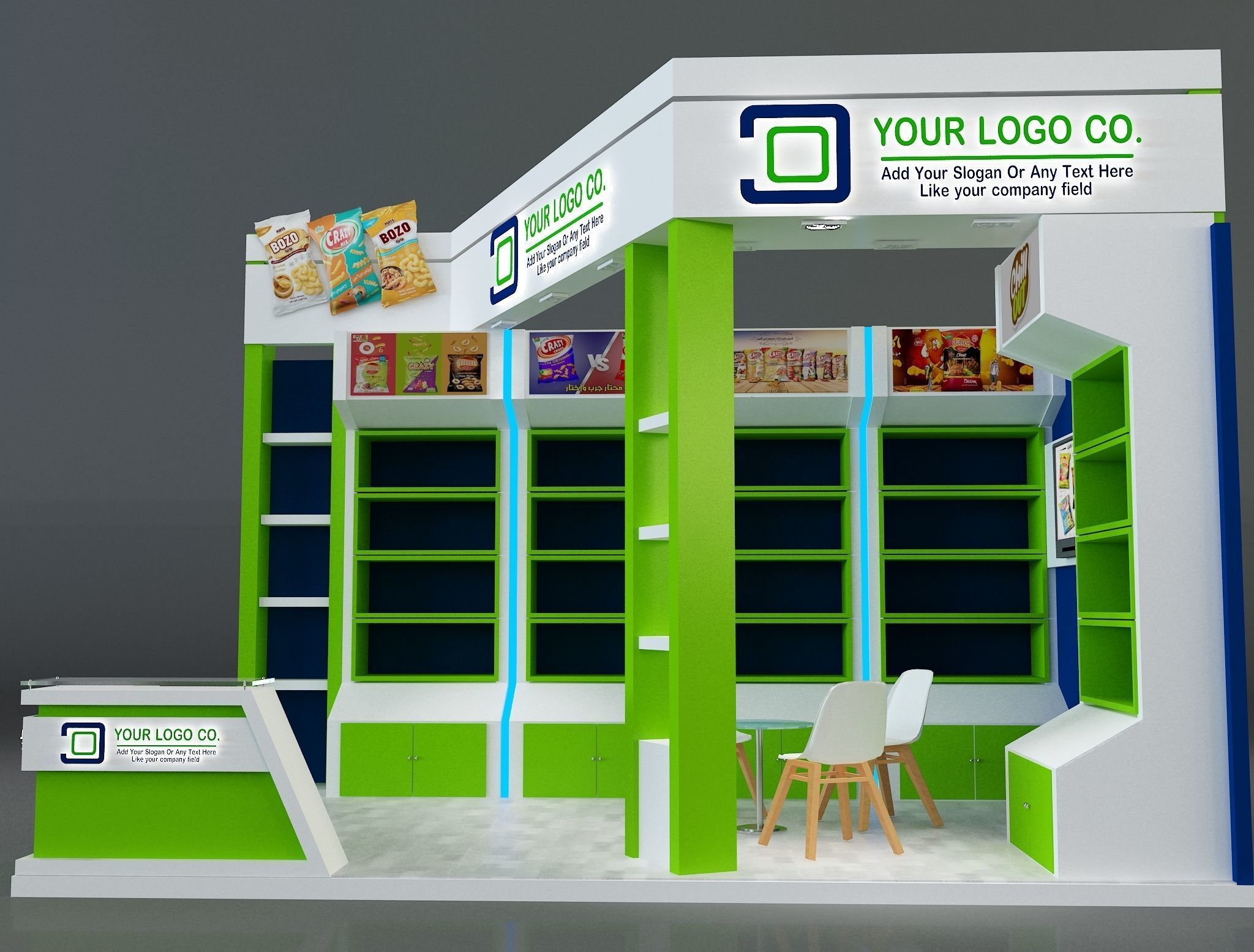 Booth Exhibition Stand a622b 3D model_8