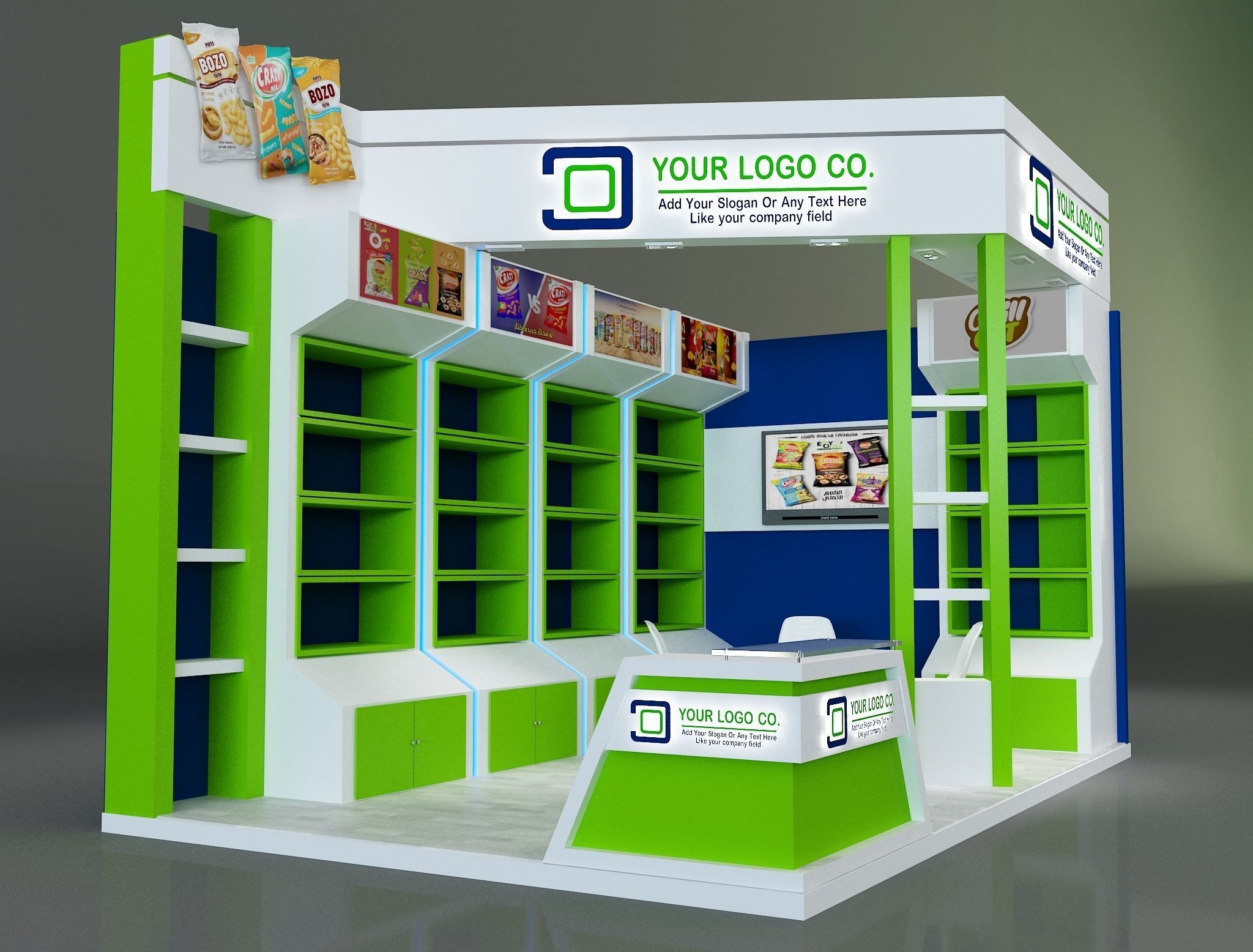 Booth Exhibition Stand a622b 3D model_2