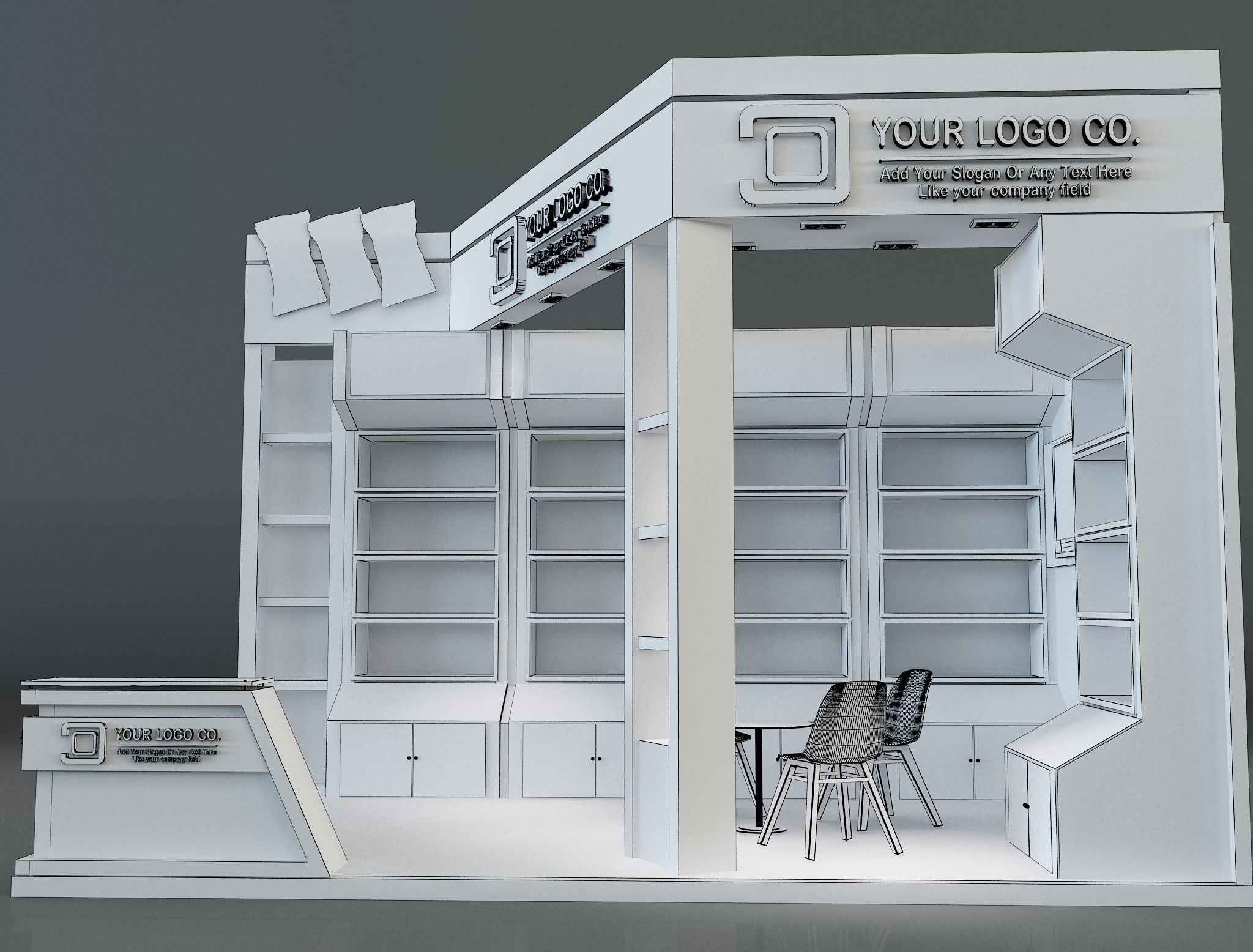Booth Exhibition Stand a622b 3D model_9