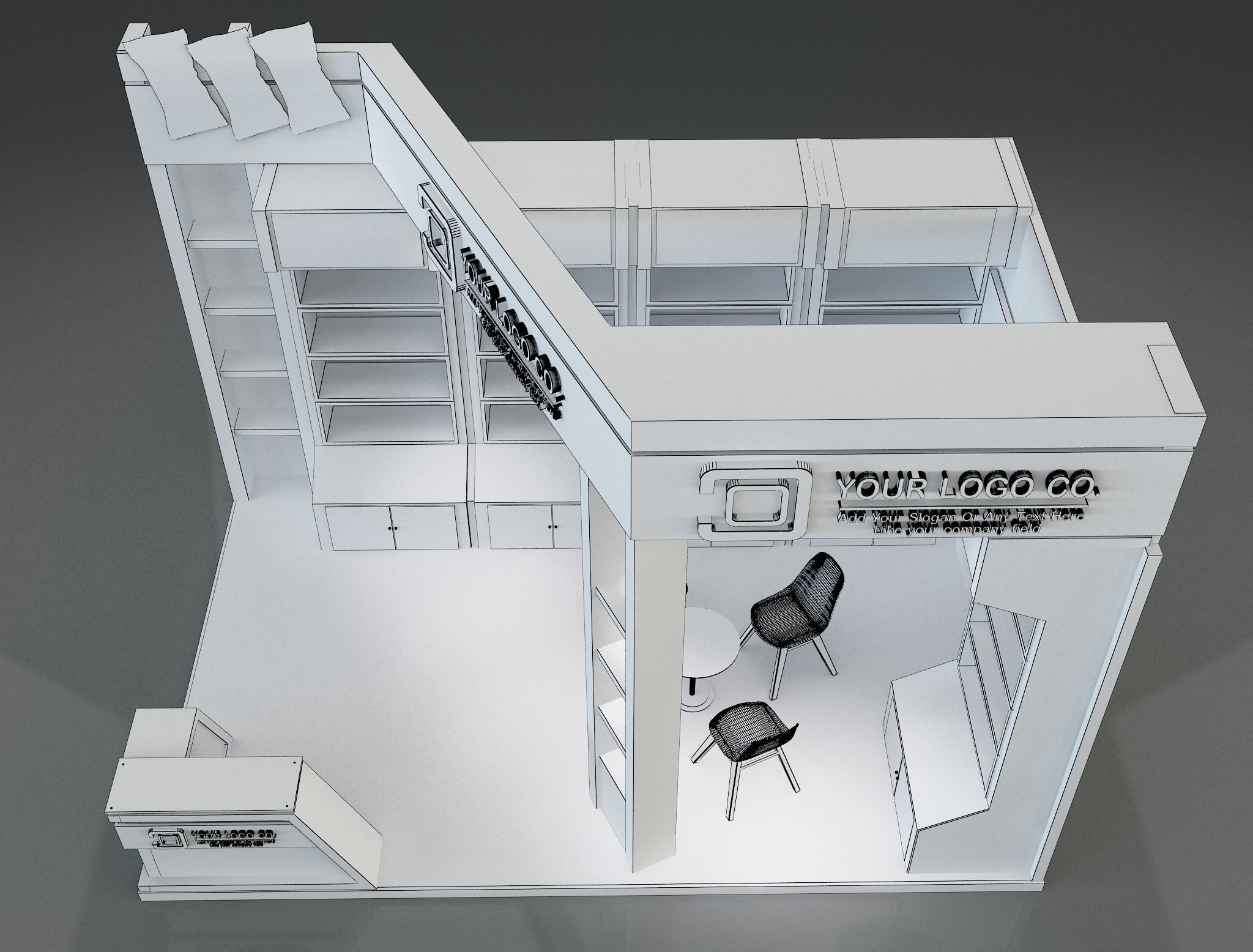 Booth Exhibition Stand a622b 3D model_17