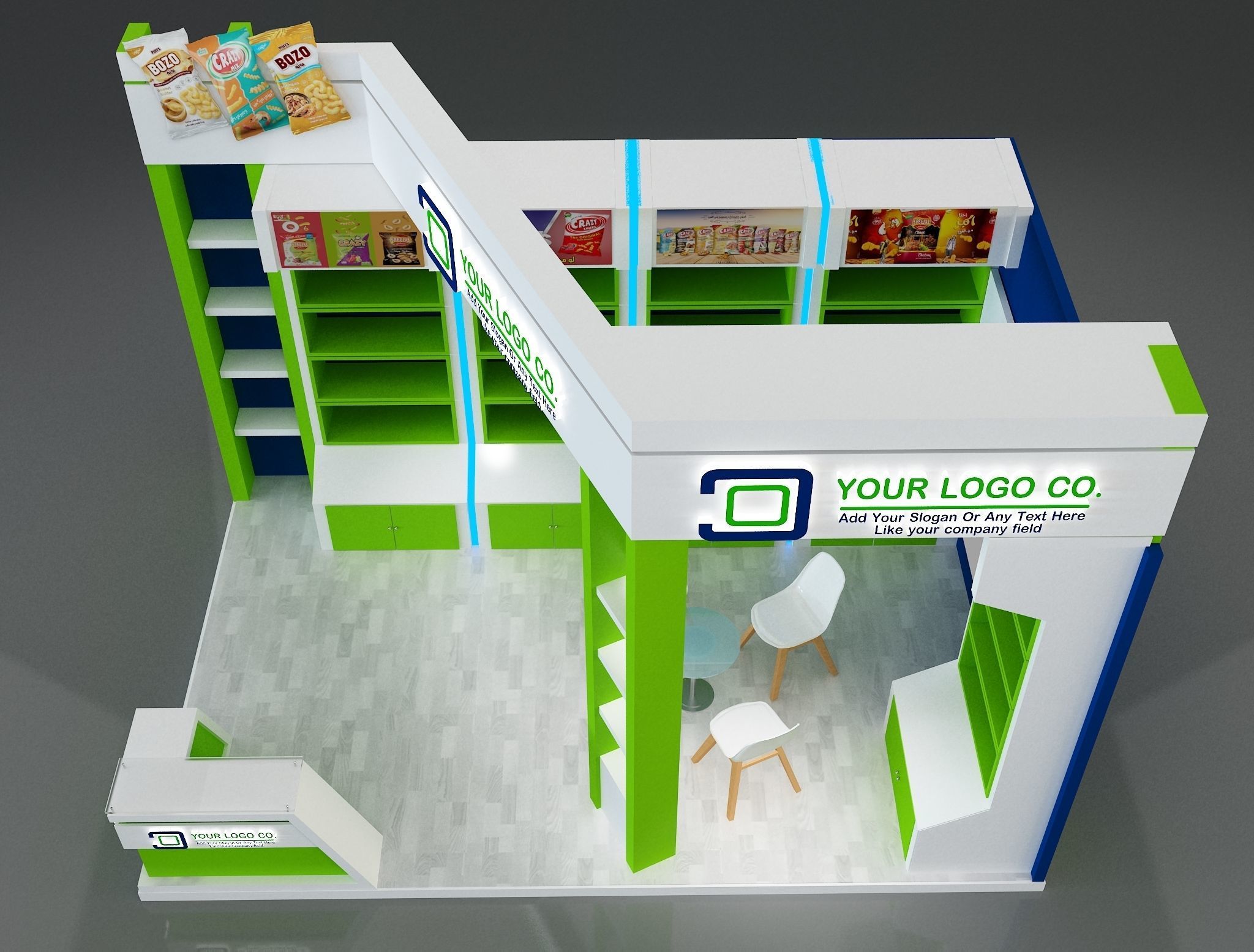 Booth Exhibition Stand a622b 3D model_16