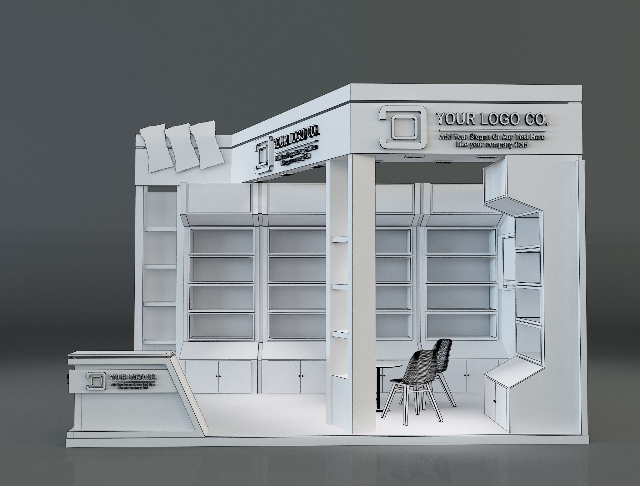 Booth Exhibition Stand a622b 3D model_5