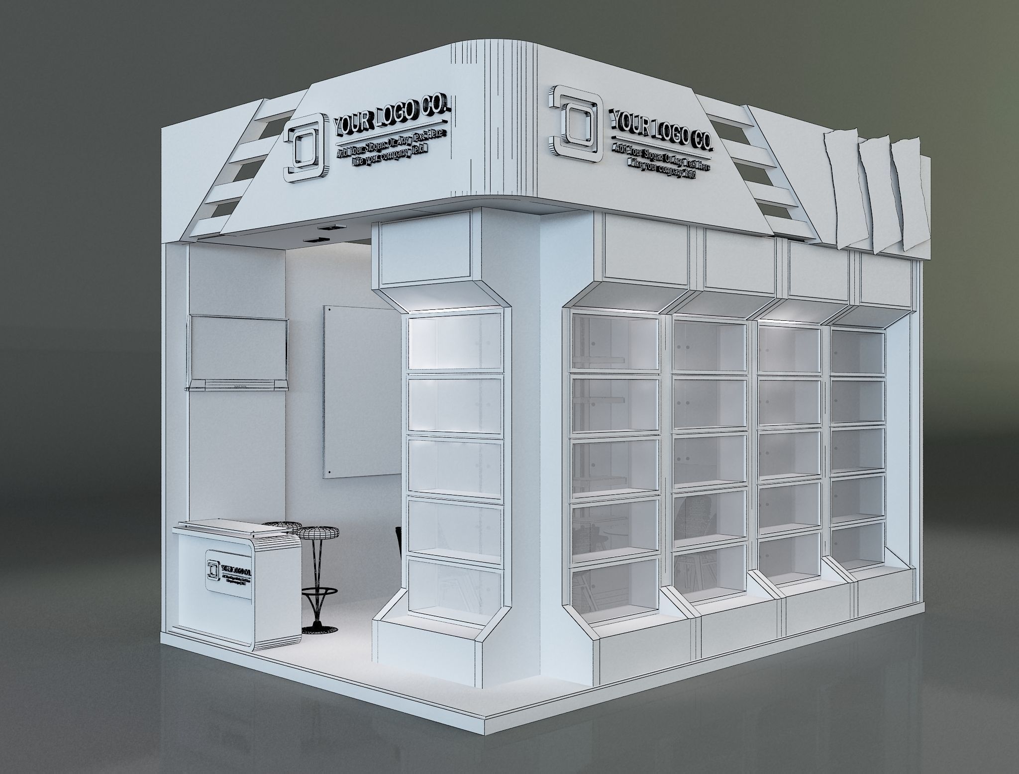 Booth Exhibition Stand a622c 3D model_3