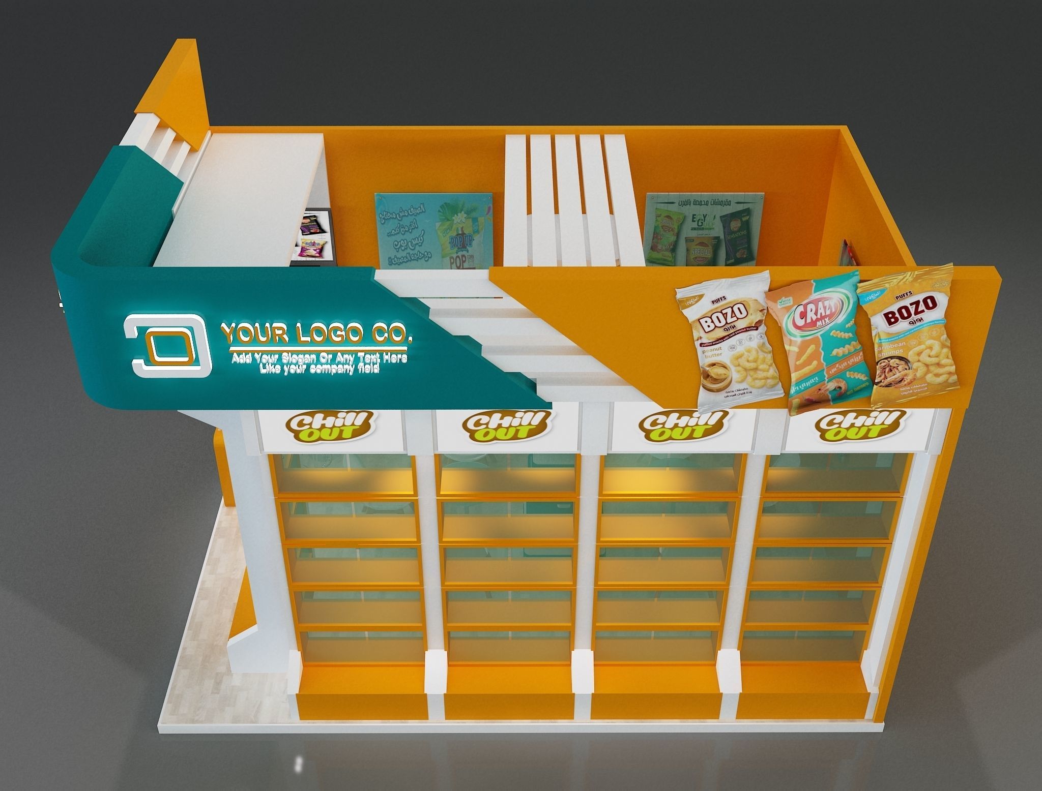 Booth Exhibition Stand a622c 3D model_8