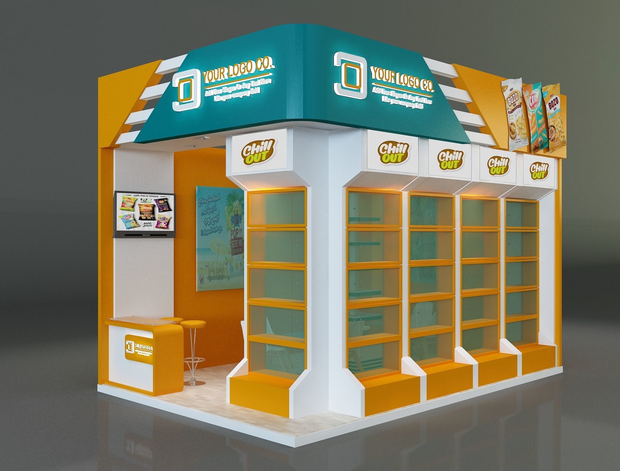 Booth Exhibition Stand a622c 3D model_2