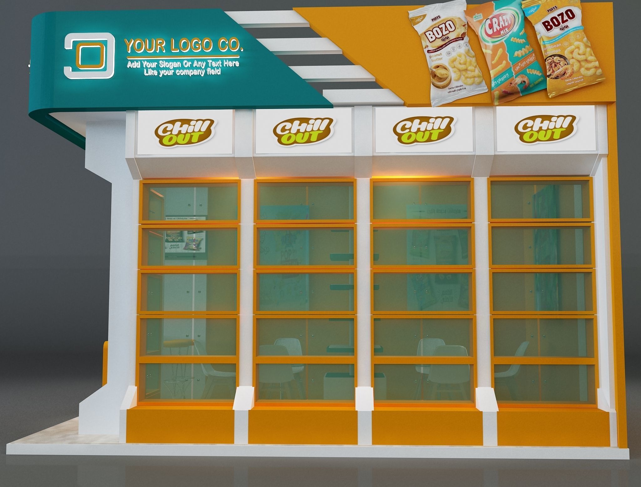 Booth Exhibition Stand a622c 3D model_10