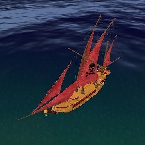 Pirate Ship 9 Low-poly 3D model