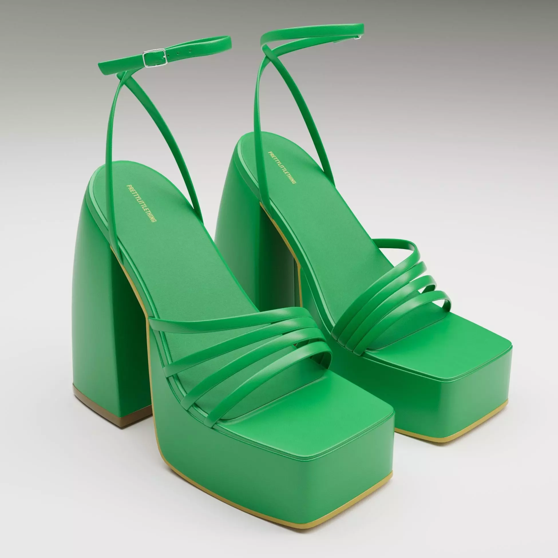 Heels prettylittlething green Low-poly 3D model