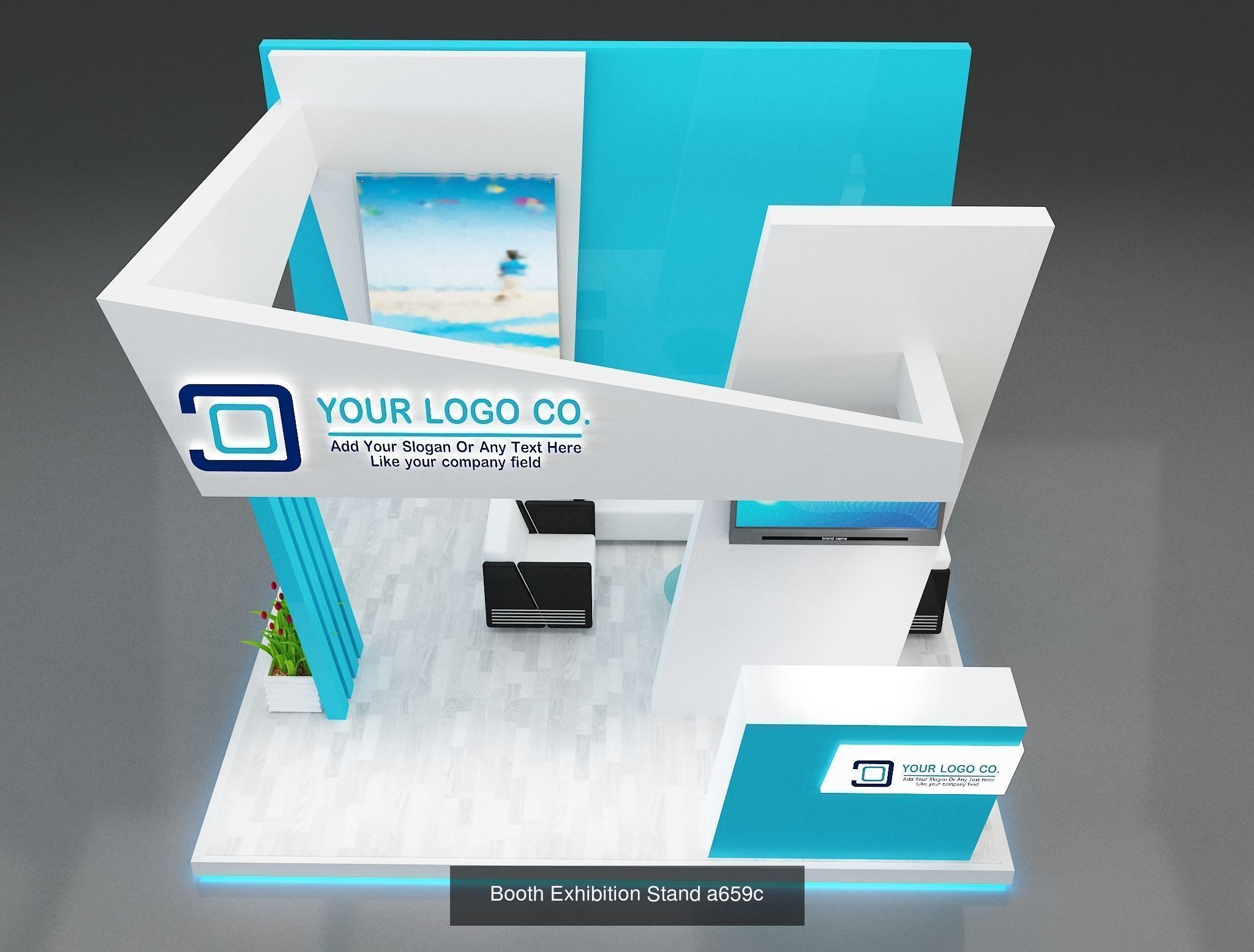 Booth Exhibition Stand G22 3D Model Collection_6