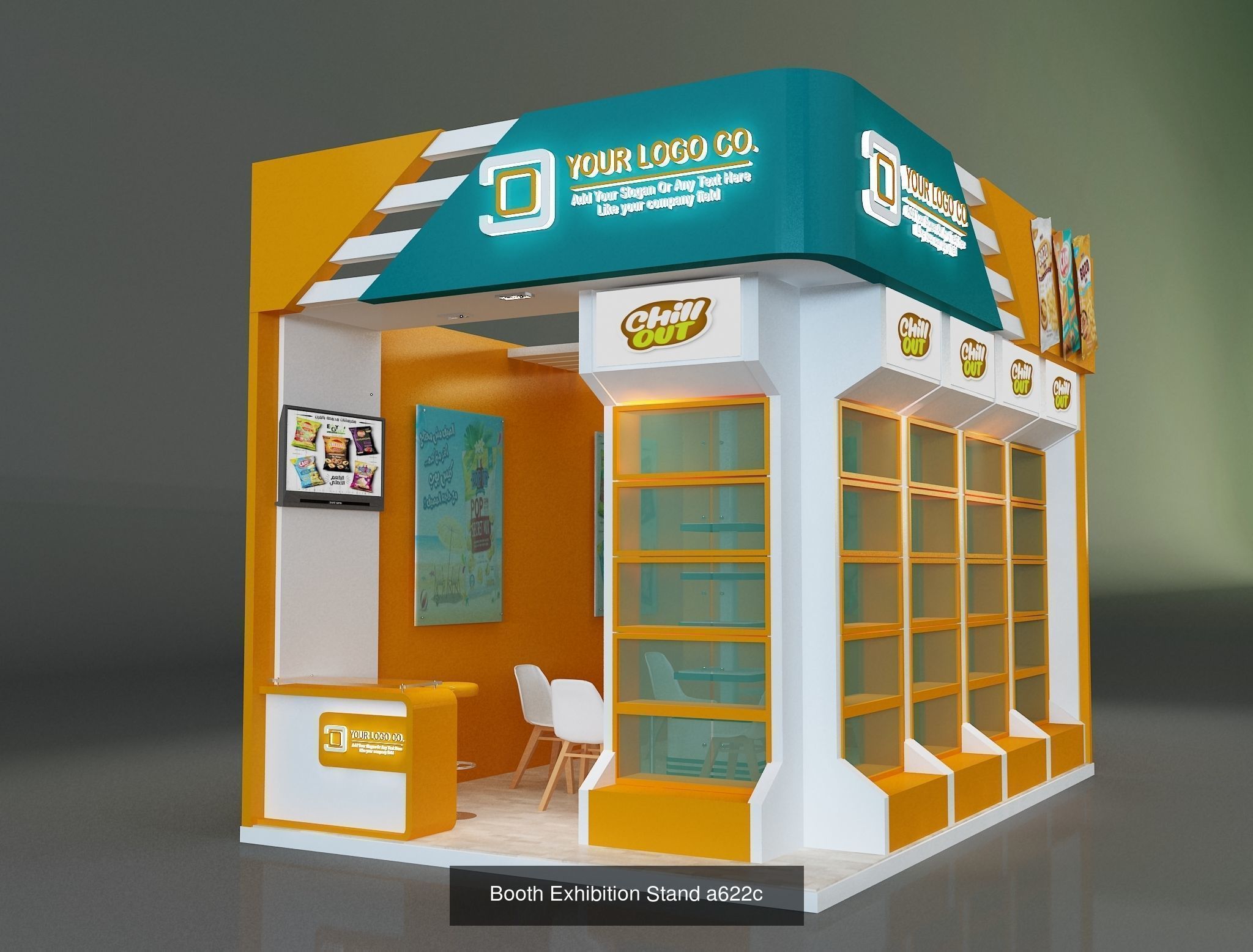 Booth Exhibition Stand G22 3D Model Collection_9