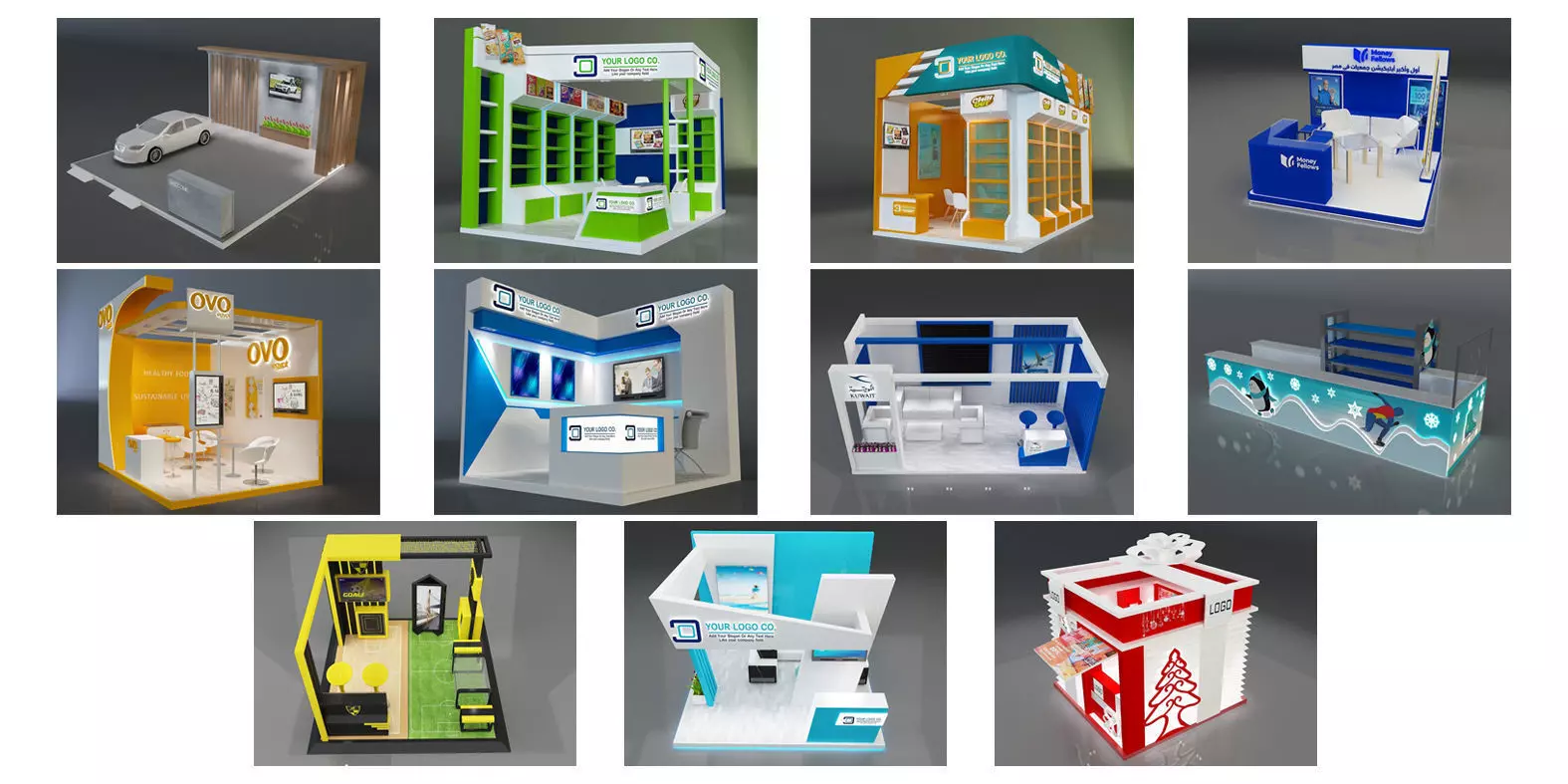 Booth Exhibition Stand G22 3D Model Collection_0