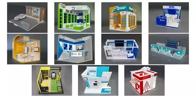 Booth Exhibition Stand G22 3D Model Collection