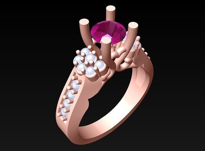 Diamond Ring - Womens Rings - N112501 3D print model