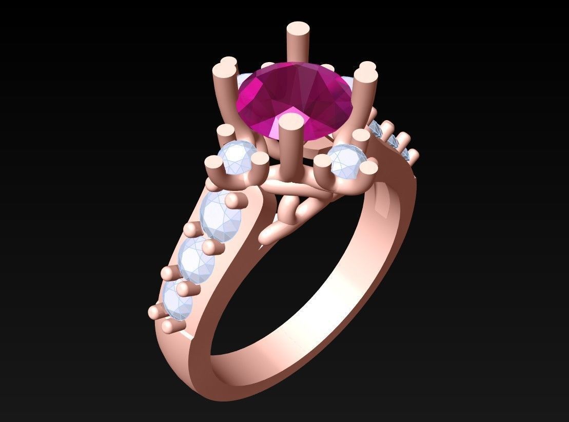 Diamond Ring - Womens Rings - N112518 3D print model_1