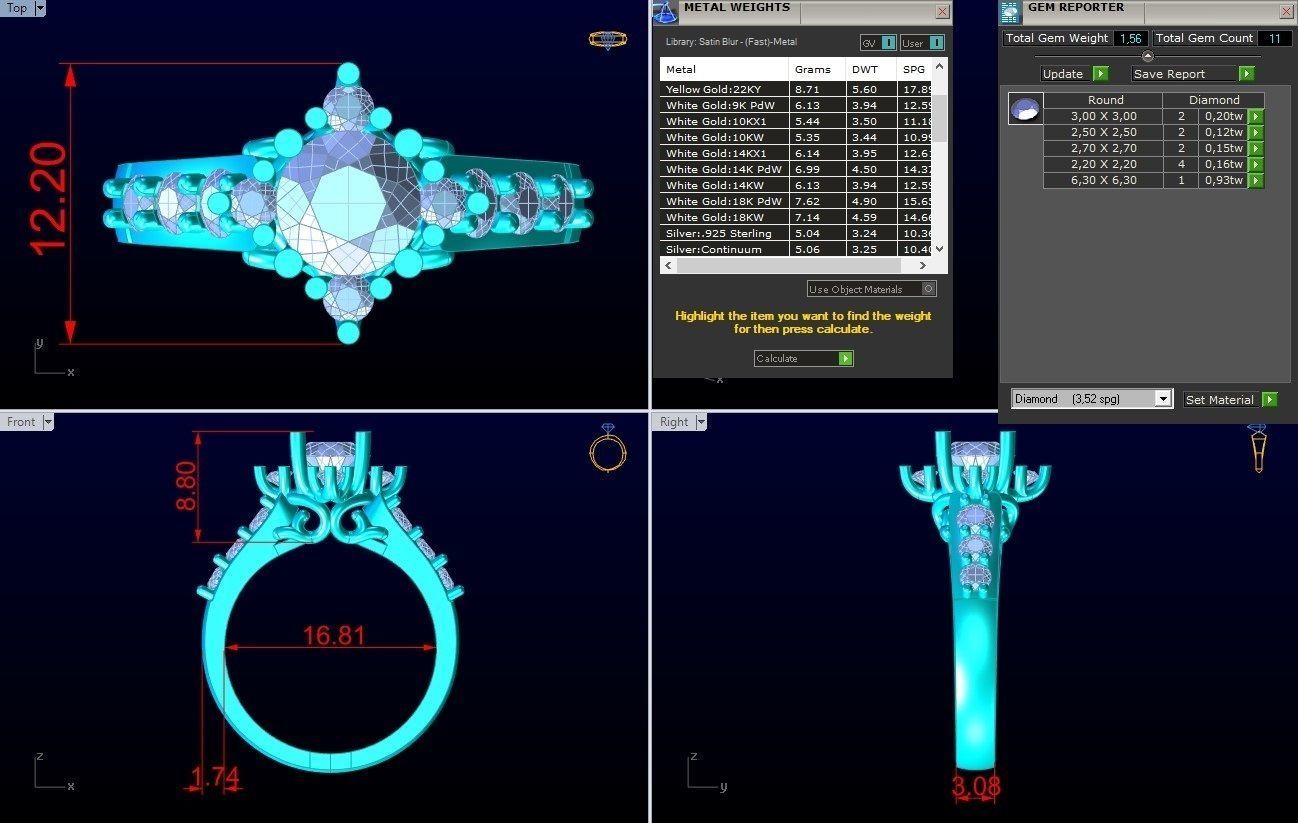 Diamond Ring - Womens Rings - N112518 3D print model_7