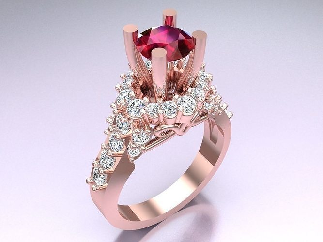 Diamond Ring - Womens Rings - N112530 3D print model