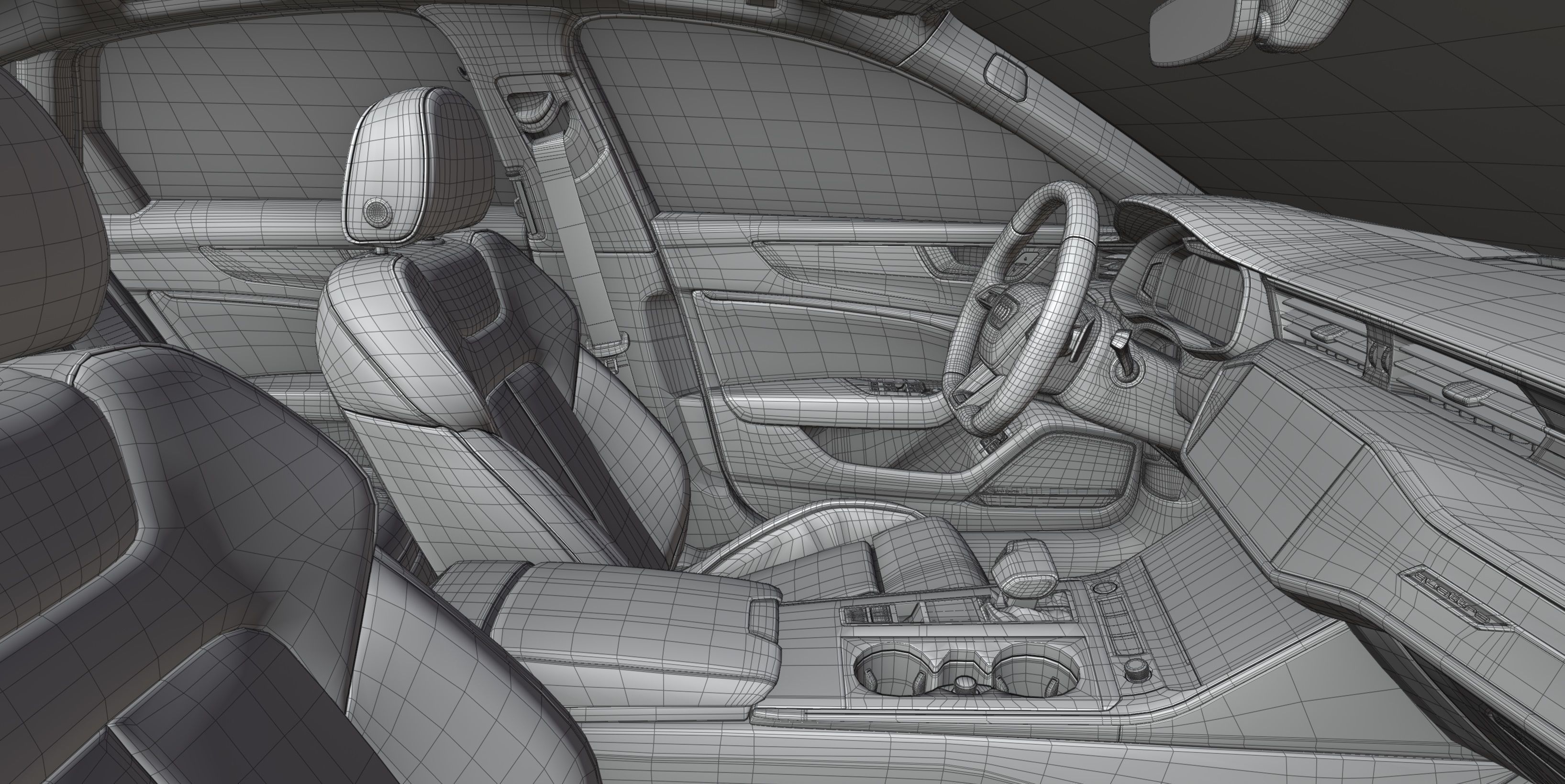 Audi A6 2020-2022 3d model fully detailed High poly HQ interior 3D model_19