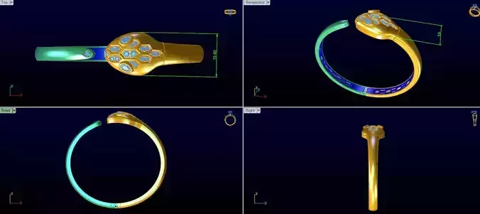 Serpenty Malachite bangle bracelet 3D 