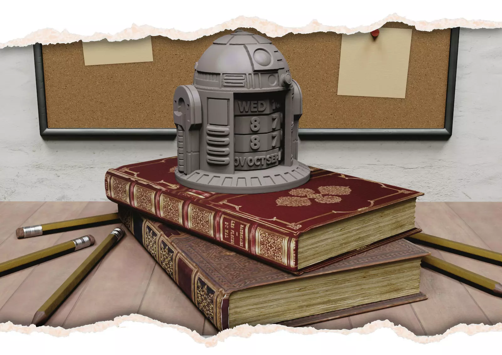 robot calendar 3D print model_0