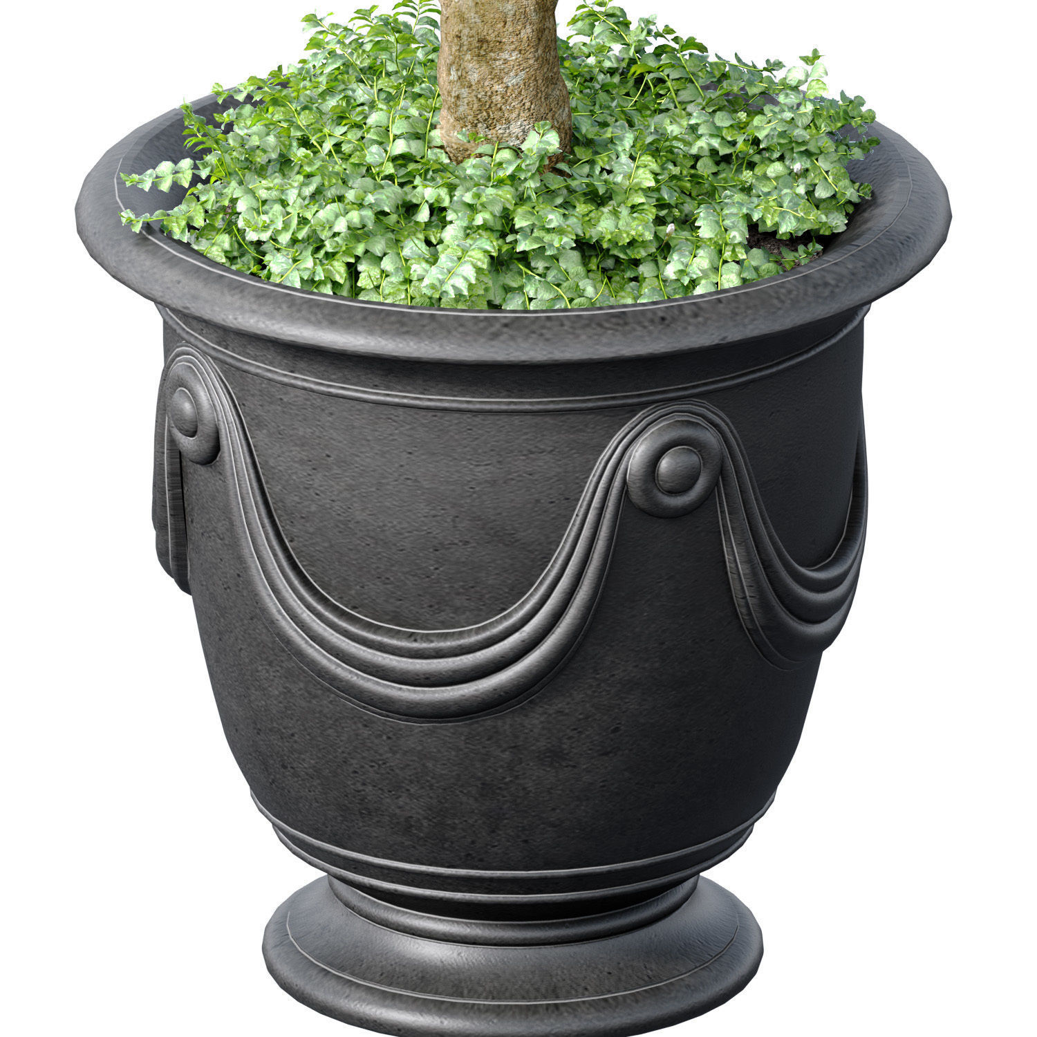 Decorative tree in a classic pot and flowerpot Indoor plant 3D model_1