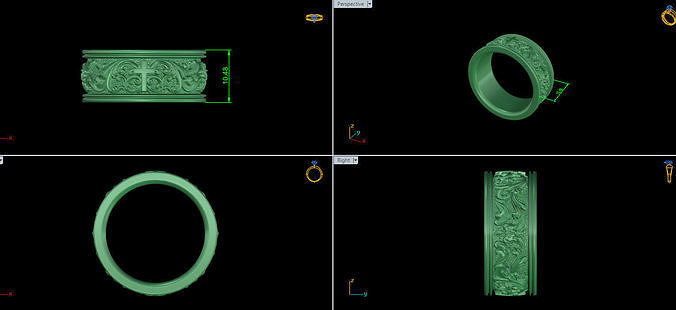 Cross Pattern Ring free 3D model 3D printable | CGTrader
