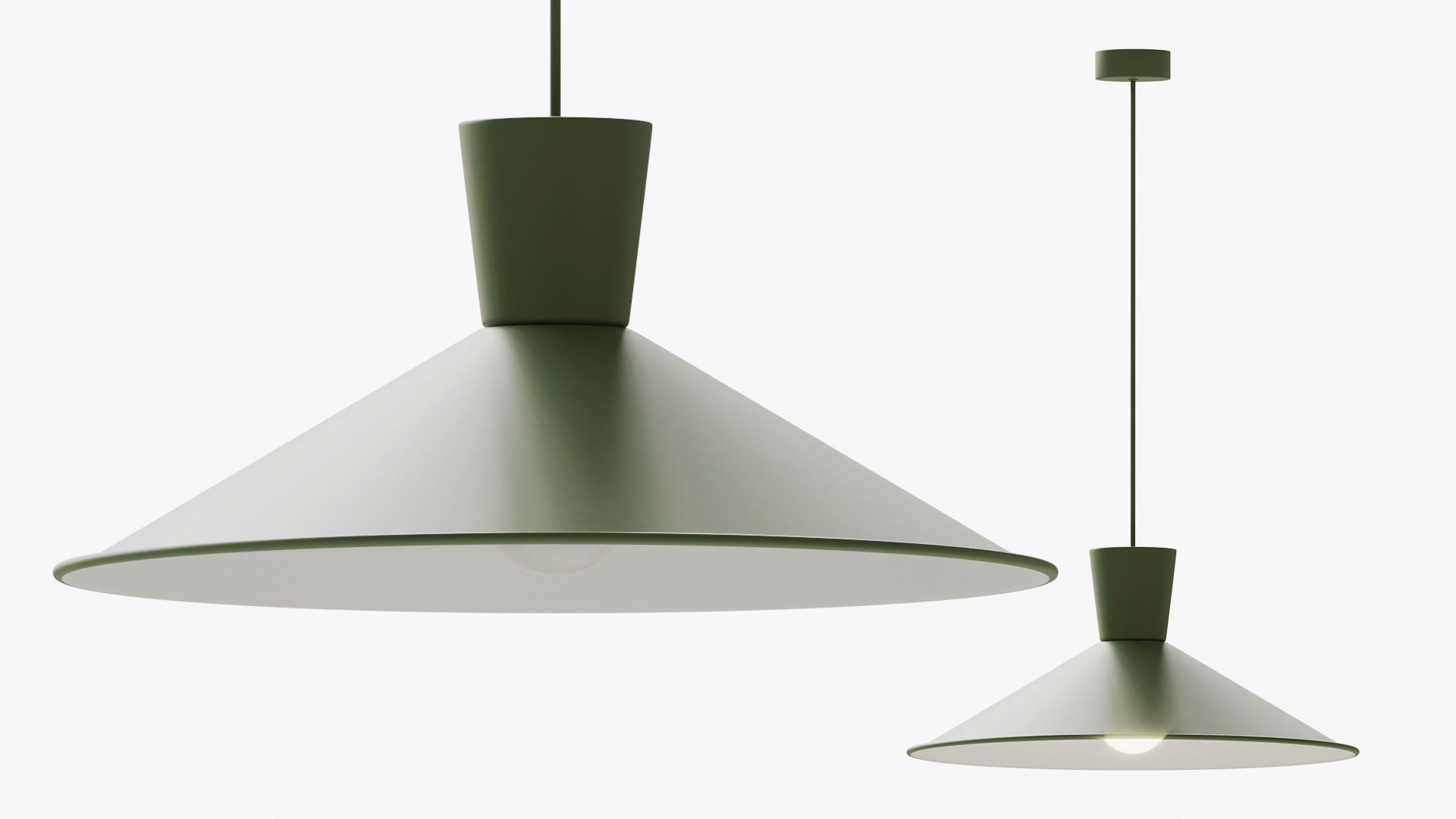Cone Down Lighting Pendant Nordic 3D model_5