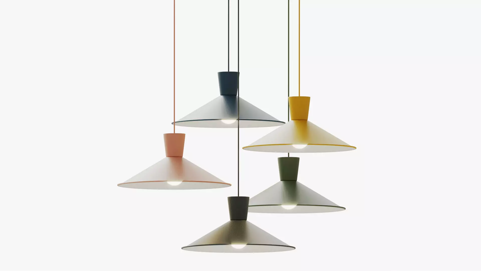 Cone Down Lighting Pendant Nordic 3D model_0