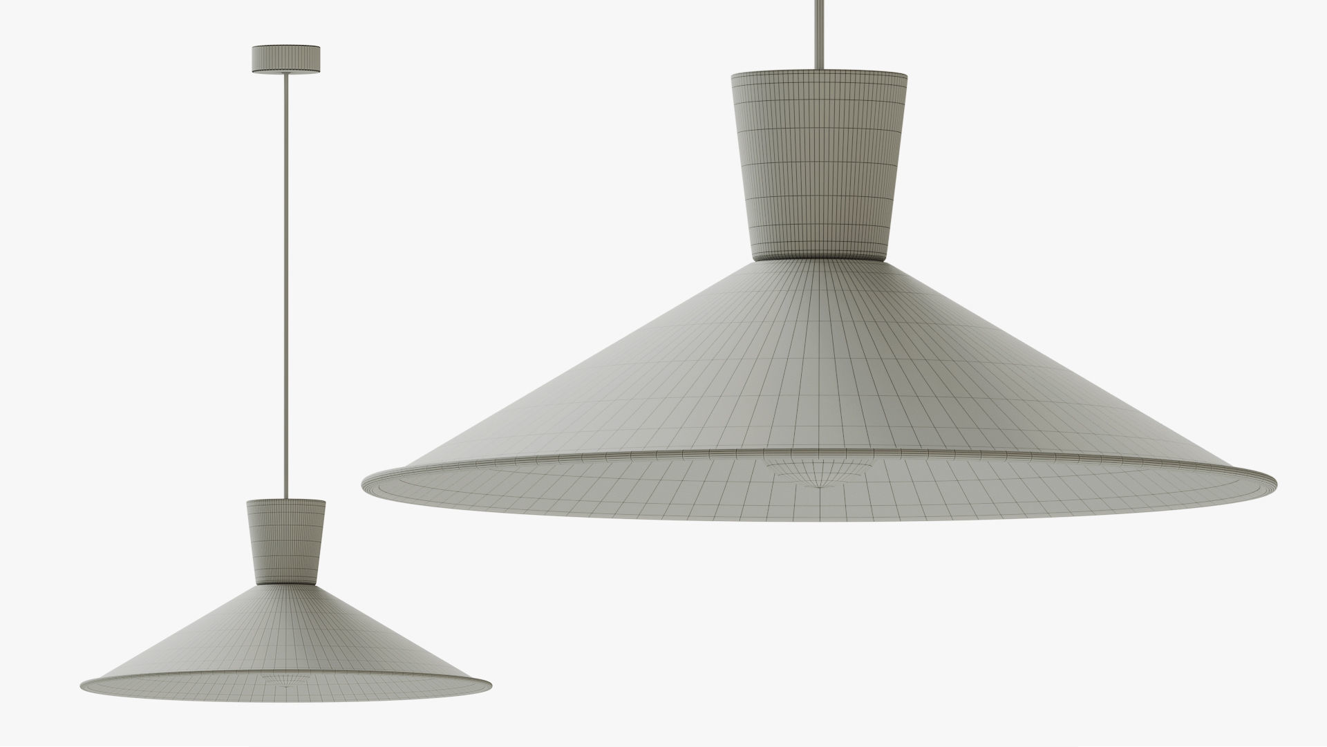 Cone Down Lighting Pendant Nordic 3D model_10