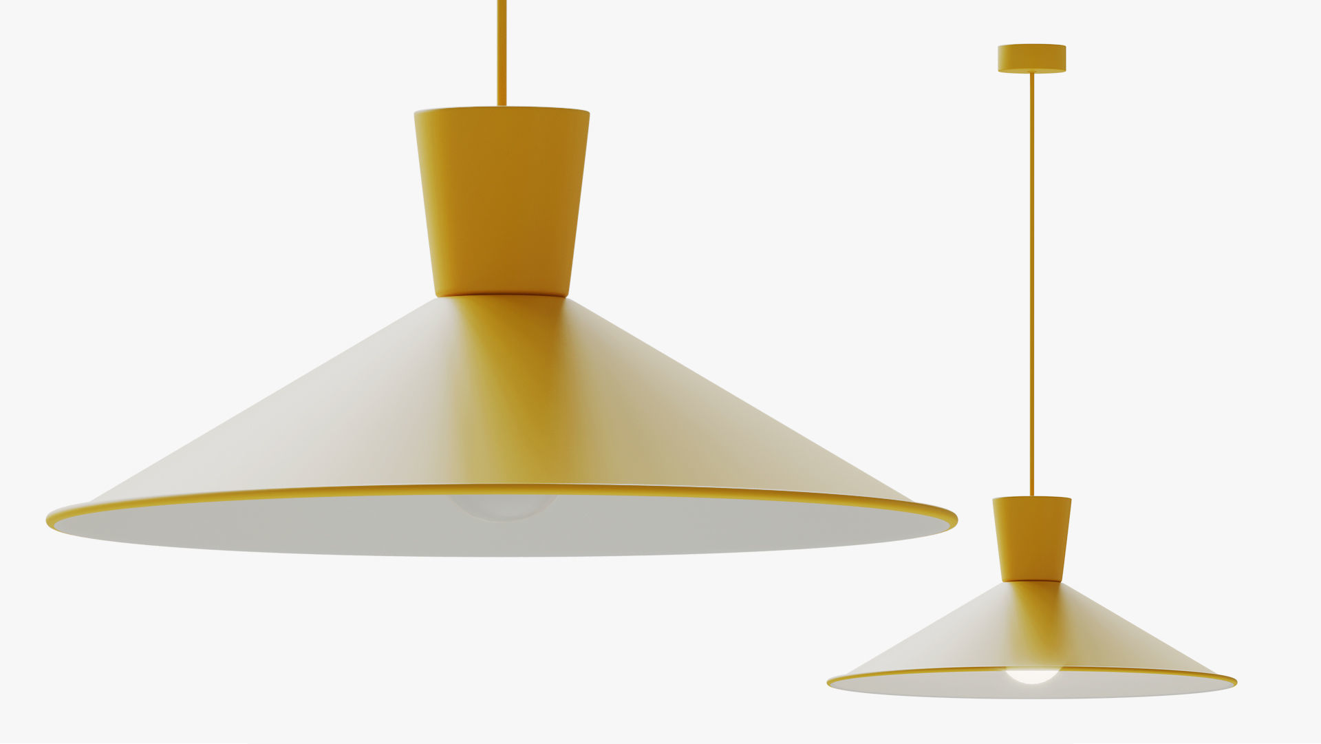 Cone Down Lighting Pendant Nordic 3D model_3