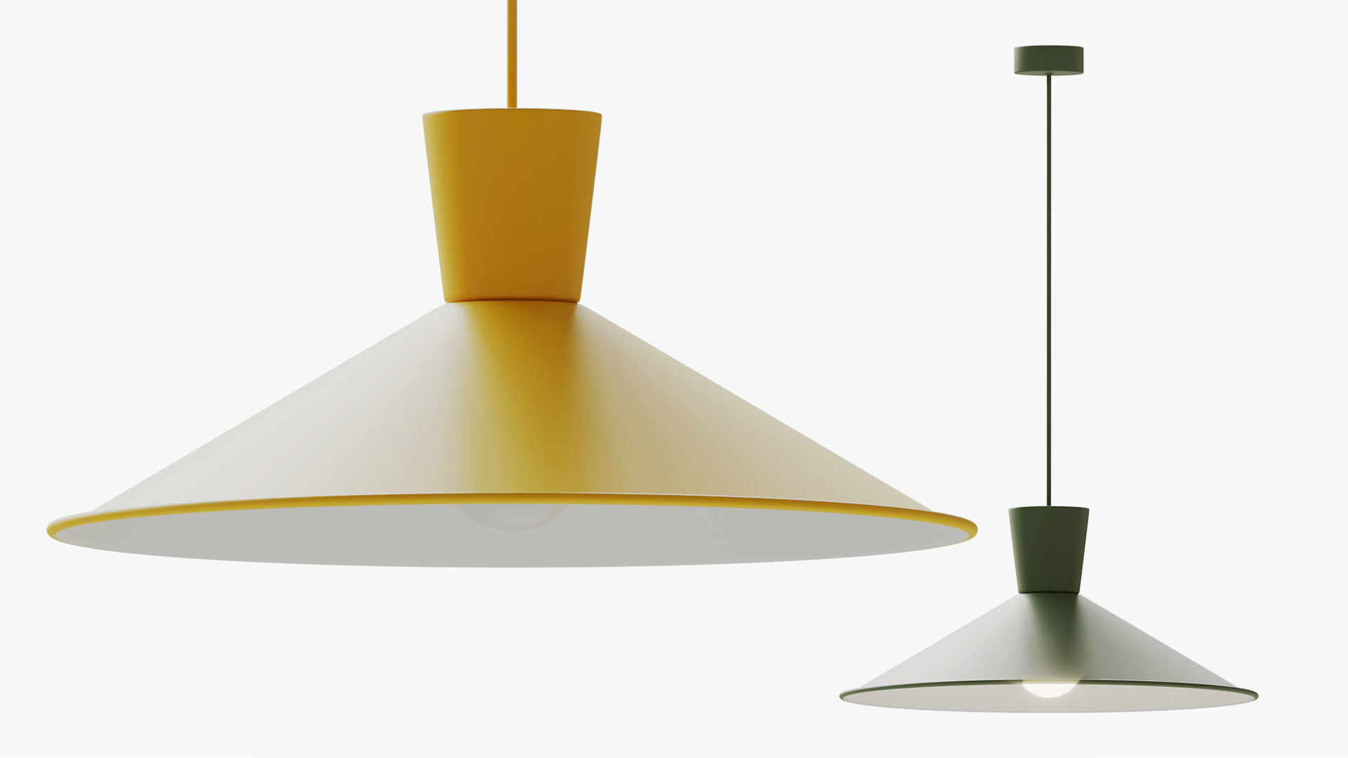Cone Down Lighting Pendant Nordic 3D model_6