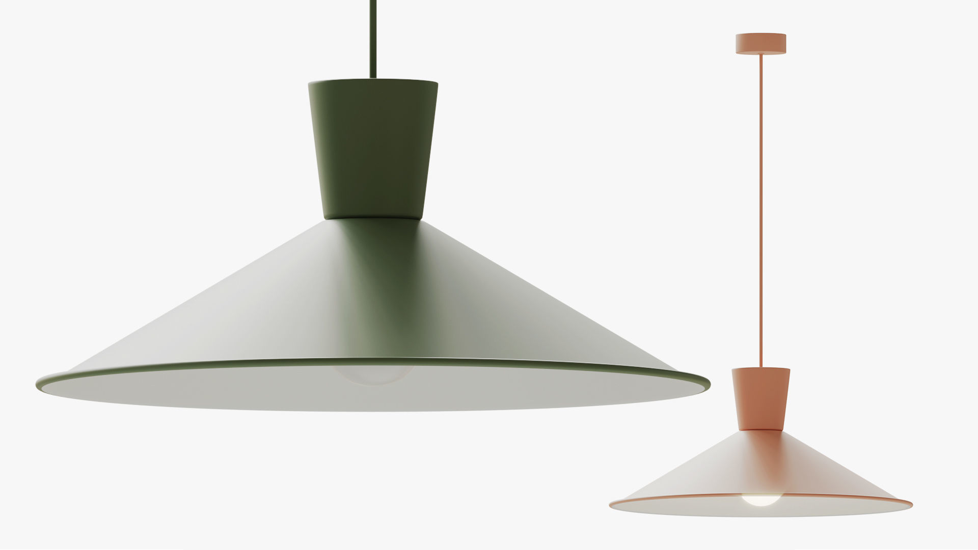 Cone Down Lighting Pendant Nordic 3D model_7
