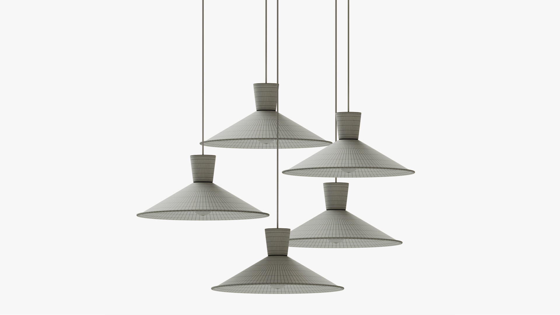 Cone Down Lighting Pendant Nordic 3D model_8