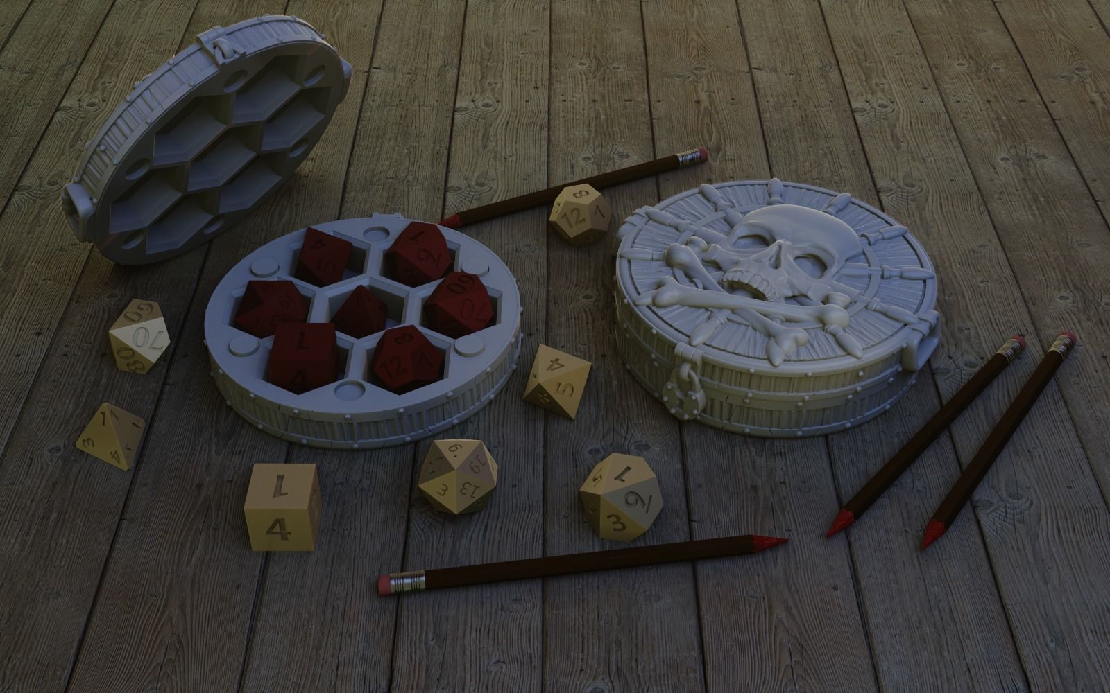 Pirate dice Case 3D print model_1