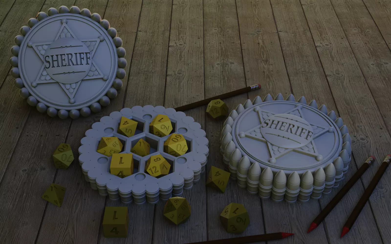 Sheriff dice holder 3D print model