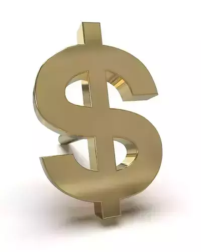 Dollar sign stud earring blank 3D print model